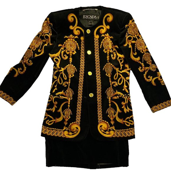 Escada by Margaretha Ley Jackets & Blazers - Escada by Margaretha Ley Velvet Jacket and Black Velvet Skirt